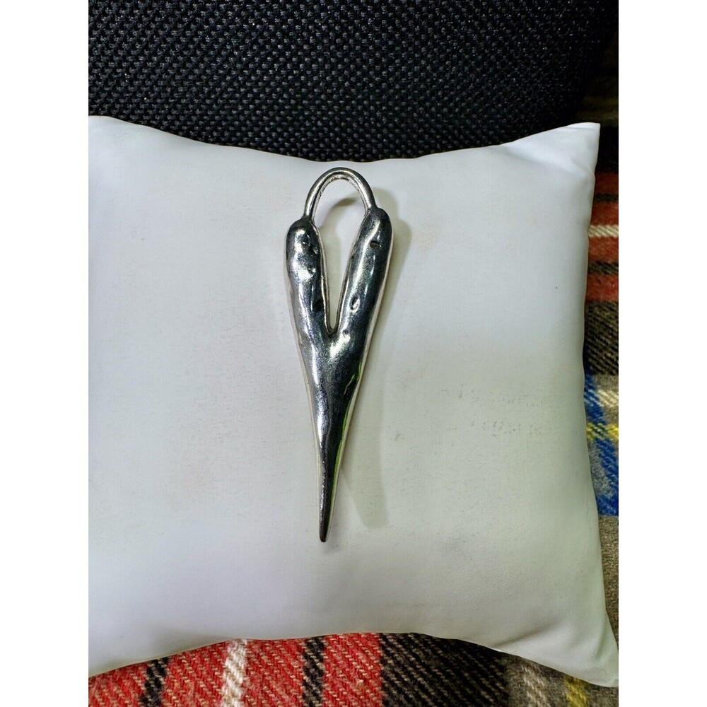Silver Modern Heart Pendant